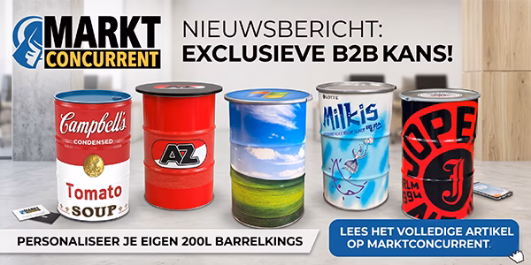 Een gepersonaliseerd olievat als uniek B2B marketing item